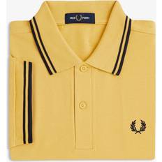 Fred Perry Orange Polo Shirts Fred Perry Twin Tipped Polo T Shirt - Yellow