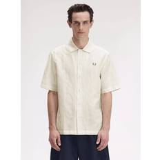 Fred Perry Shirts on sale Fred Perry Linen Blend Short Sleeve Shirt - Light Ecru