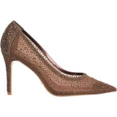 Heels & Pumps Dune Crystal Embellished Mesh Pointed Heeled Courts