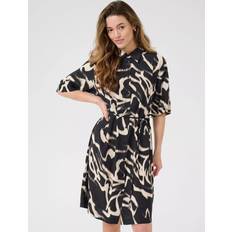 Midikjoler Kaffe Kamartha Dress Kjoler Midi Kjoler - Black/Nature Organic Lines