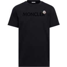Moncler Herr T-shirts Moncler Flocked Logo T-shirt Avslappnad - Marinblå