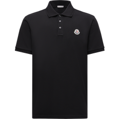 Moncler Polo Shirts Moncler Logo Patch Cotton Piquet Polo Shirt - Black