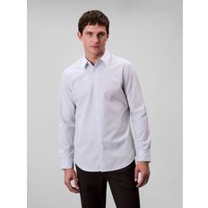 Calvin Klein Stripes Clothing Calvin Klein Cotton Blend Stretch Long Sleeve Dress Shirt - Niagara Mist