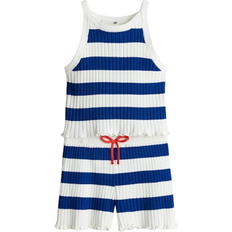 H&M 2-Delt Ribstrikket Sæt - Blå