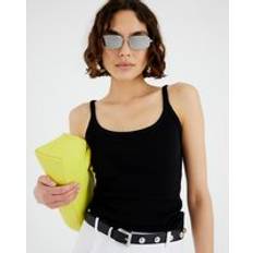 River Island Womens Sleeveless Ribbed Cami Top - Black