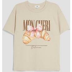Beige Tops River Island Girls Croissant T-Shirt - Beige
