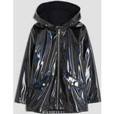 Glitter Hooded Raincoat - Black