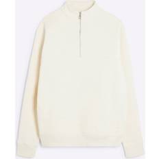 Sweatshirts Jumpers River Island Cream Regular Fit Zip Funnel Sweatshirt