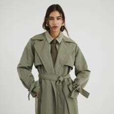 Coats River Island Womens Relaxed Wrap Trench Coat - Khaki