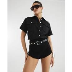 River Island Womens Short Sleeve Utility Shirt - Black