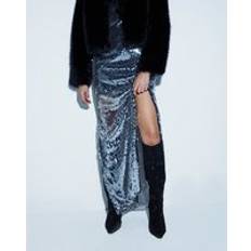High Heel High Boots River Island Embellished Knee High Heeled Boots - Black