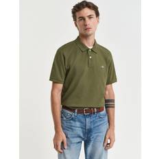 Tennis Polo Shirts Gant Cotton Shield Logo Polo Shirt - Moss Green