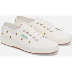 Adidas Stan Smith Trainers Superga Women's Embroidery Linen Sunflower Trainers - White
