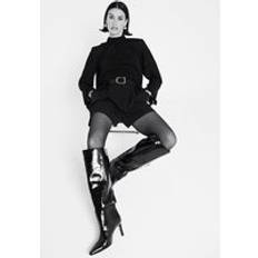 River Island Chiffon Long Sleeve Frill Blouse - Black