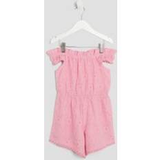 River Island Mini Girls Shirred Textured Playsuit - Pink