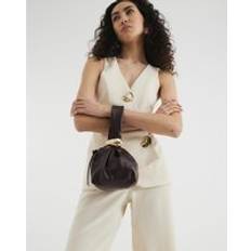 Zipper Bucket Bags River Island Metal Grab Bag - Burgundy