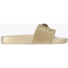 Kurt Geiger Gold Sandals Kurt Geiger Meena Eagle Flat Sandals - Gold