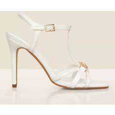 Sosandar Snaffle Heeled Sandals - Ecru