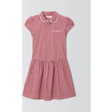 Zipper Dresses John Lewis Kids' Cotton Blend Gingham A-Line School Summer Dress - Red