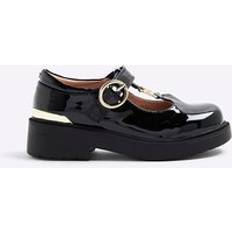Girls Ballerinas Children's Shoes River Island Girls T-Bar Mary Jane Shoes - Black