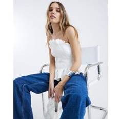 River Island Womens Sleeveless Pleated Sculpted Bandeau Top - White