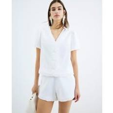 River Island Women Shirts River Island Womens Blend Tailored Top - White