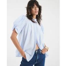 River Island Puff Sleeve Blouse - Blue