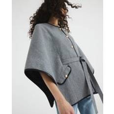 Capes & Ponchos River Island Belted Button Up Cape - Grey