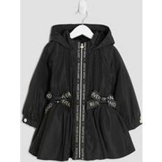 River Island Mini Girls Hooded Raincoat - Black Peplum