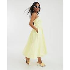 River Island Petite Yellow Corset Detail Midi Dress - Yellow