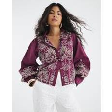 Red Shirts River Island Womens Long Sleeve Cutwork Shirt - Red