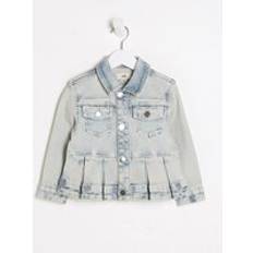 Cotton Outerwear River Island Mini Girls Denim Peplum Hem Jacket - 18-24 Mths