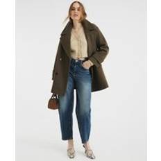 River Island Women Coats River Island Womens Double Breasted Peacoat - Khaki