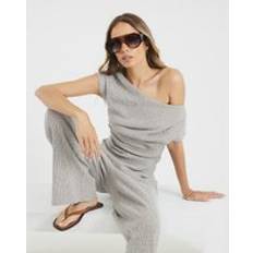 River Island L Tops River Island Womens Draped Textured Top - White Off