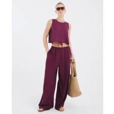 River Island Blend Wide Leg Trousers - Purple