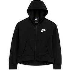 Nike Older Kid's Sportswear Club Fleece Full Zip Hoodie - Black/White (DC7118-010)