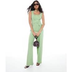 Green Jumpsuits & Overalls River Island Womens Green Sleeveless Double Breasted Jumpsuit - Green