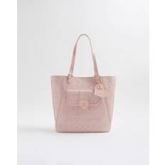 River Island Pink Totes & Shopping Bags River Island Girls Heart Lock Pocket Shopper Bag - Pink