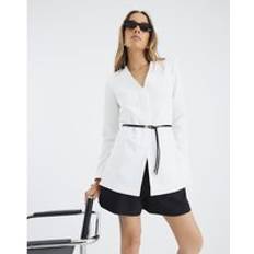 River Island Blazers River Island Womens Long Sleeve Belted Blazer - White
