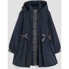 Girls Rainwear River Island Girls Hooded Raincoat - Navy Peplum