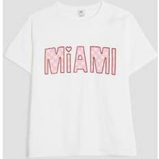 Checkered Tops River Island Gingham Miami T-Shirt - White
