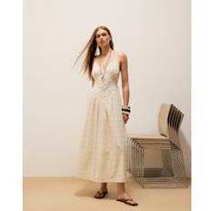 River Island Cream Sleeveless Broderie Patch Midi Dress - Womens