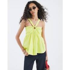 Yellow Tank Tops River Island Womens Yellow Sleeveless Halter Neck Top - Yellow