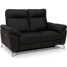 Recliner sofa læder FurnHouse Selesta Black Sofa 162cm 2 personers