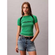 Calvin Klein Grøn Overdele Calvin Klein Contrast Logo Graphic Slim T-Shirt - Green