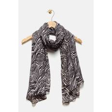 Zebra Scarfs Mint Velvet Zebra Print Lightweight Scarf - Cream
