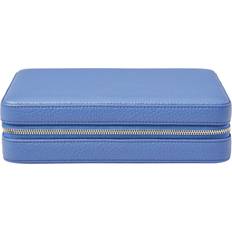 Blue Jewellery Boxes Aspinal of London Leather Large Travel Jewellery Case