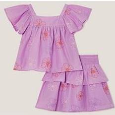 Purple Other Sets Children's Clothing Monsoon Kids' Floral Top And Skirt Set - Light Purple