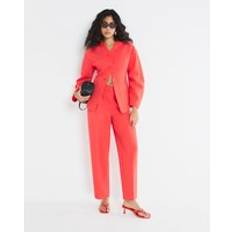 River Island Womens Barrel Leg Trousers - Red