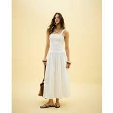 Midi Dresses - White River Island Womens Shirred Midi Dress - White